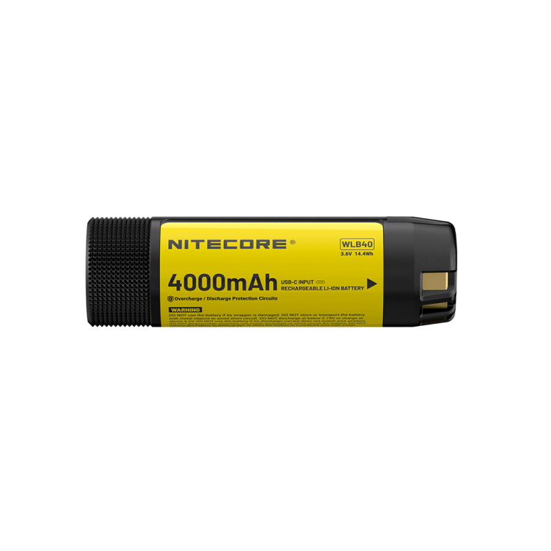 Batterie Nitecore WLB40 4000mAh Rechargeable USB-C - Lampe Professionnelle NWH20