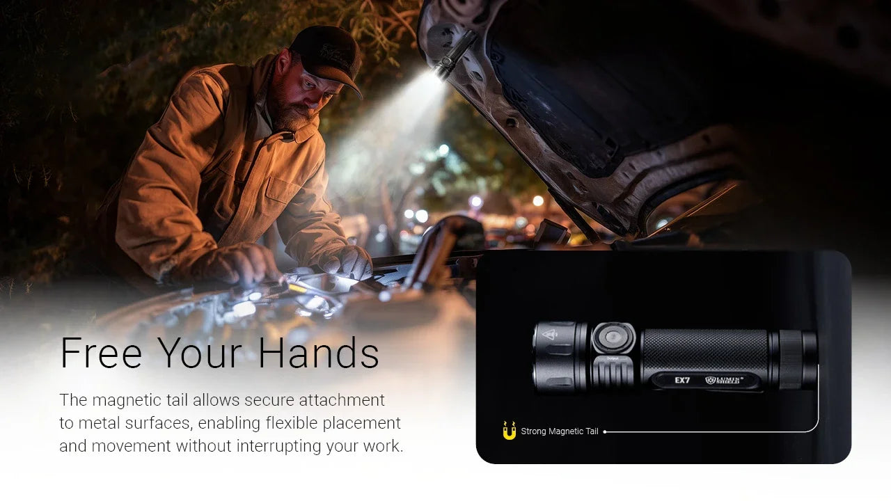 Nitecore EX7 6000 Lumens - Flashlight Rechargeable USB-C - Customizable Beam