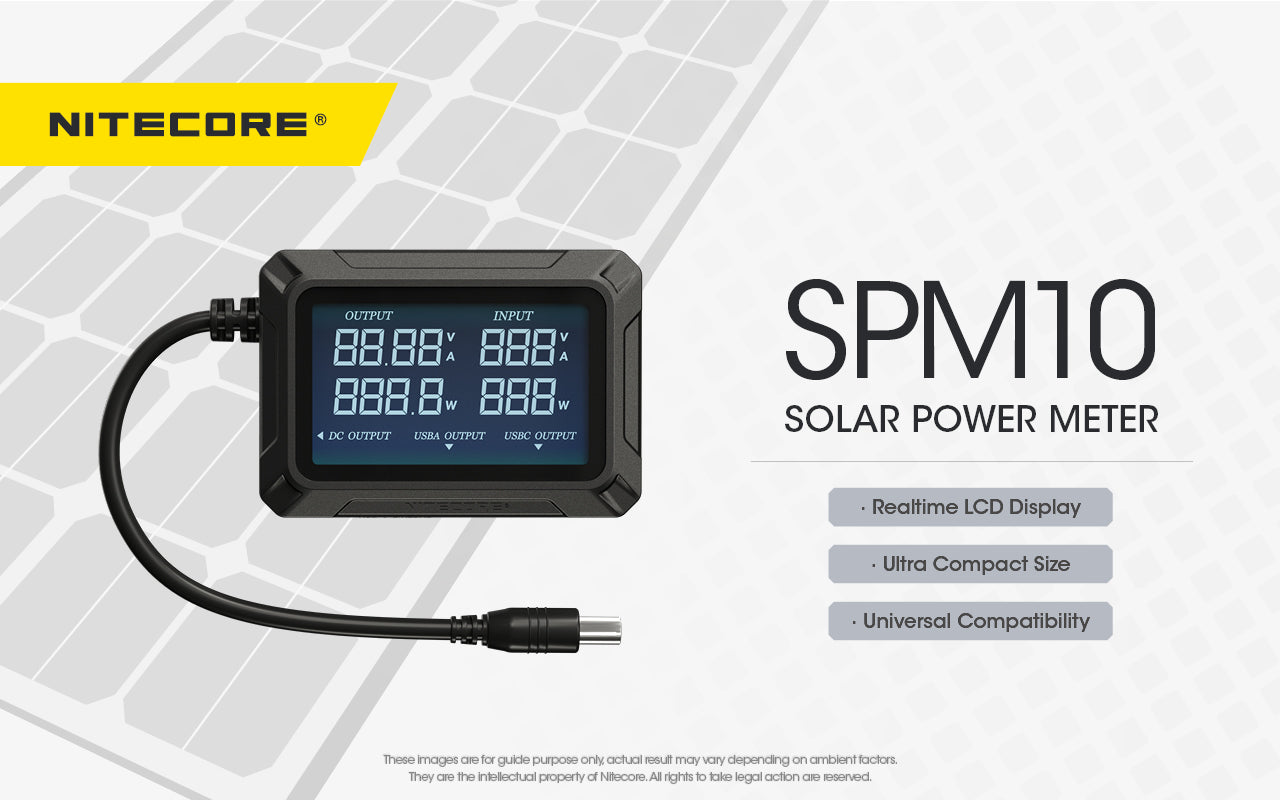 Nitecore SPM10 Solar Power Meter - Real-Time LCD Display - USB-C