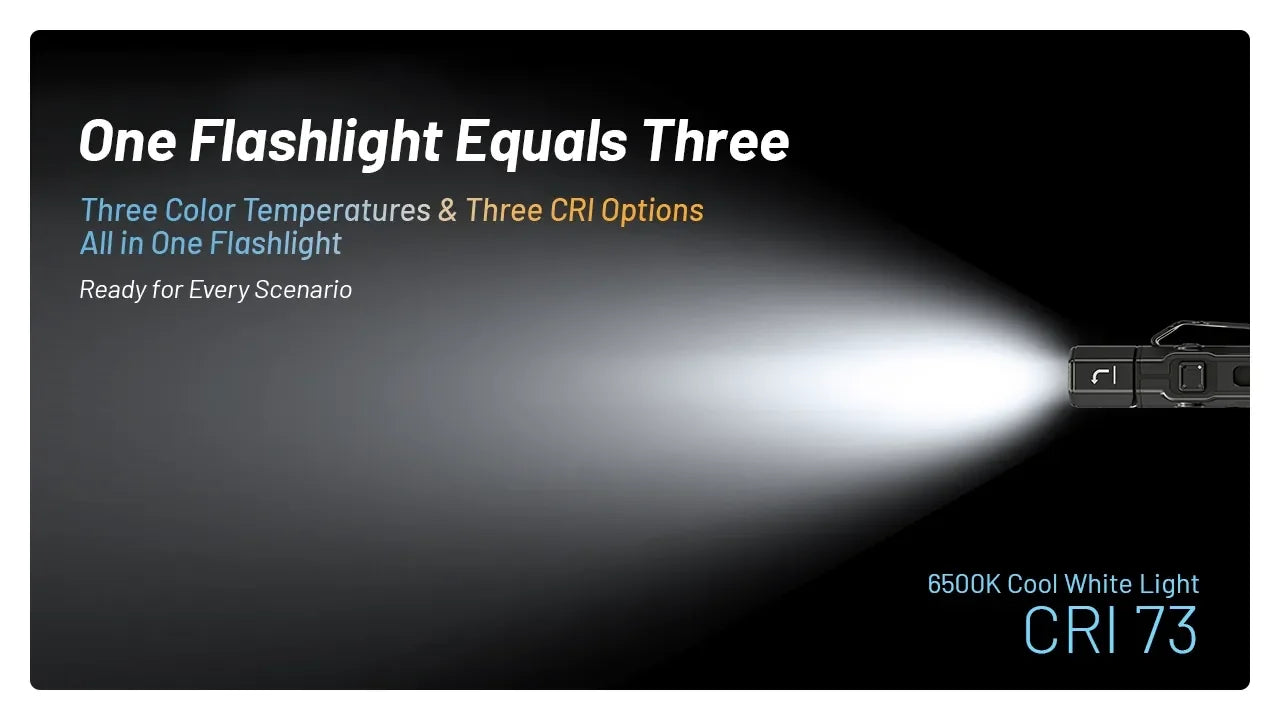 Nitecore EDC09 Flashlight 1600 Lumens - Swivel Head 102° - 3 Color Temperatures - Rechargeable USB-C