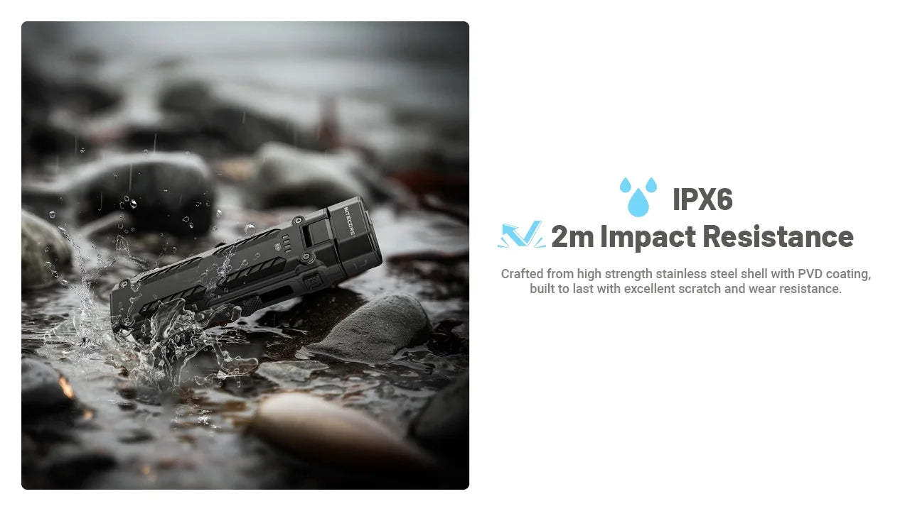 Nitecore EDC09 Flashlight 1600 Lumens - Swivel Head 102° - 3 Color Temperatures - Rechargeable USB-C