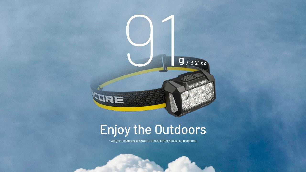 Lampe Frontale Nitecore HA25 UHE 800 Lumens 3 Températures de Couleur - Double Alimentation - Ultra-Légère