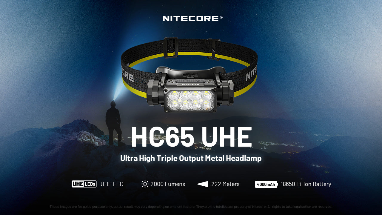 Lampe Frontale Nitecore HC65 UHE 2000 Lumens - Rechargeable USB-C - Lumière Rouge