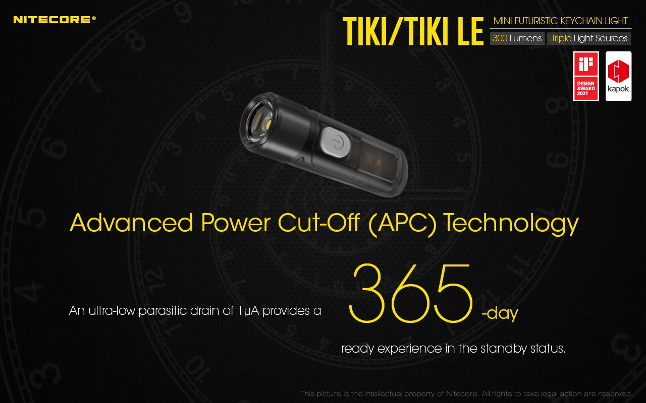 Nitecore TIKI 300 Lumens - EDC Keychain Light USB-C Triple Source UV CRI90
