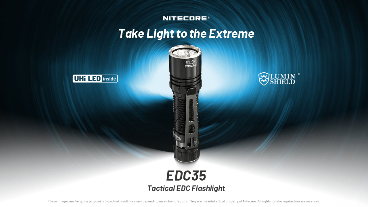 Nitecore EDC35 5000 Lumens - Flashlight Rechargeable USB-C - Dual Beam Search & Lumin Shield