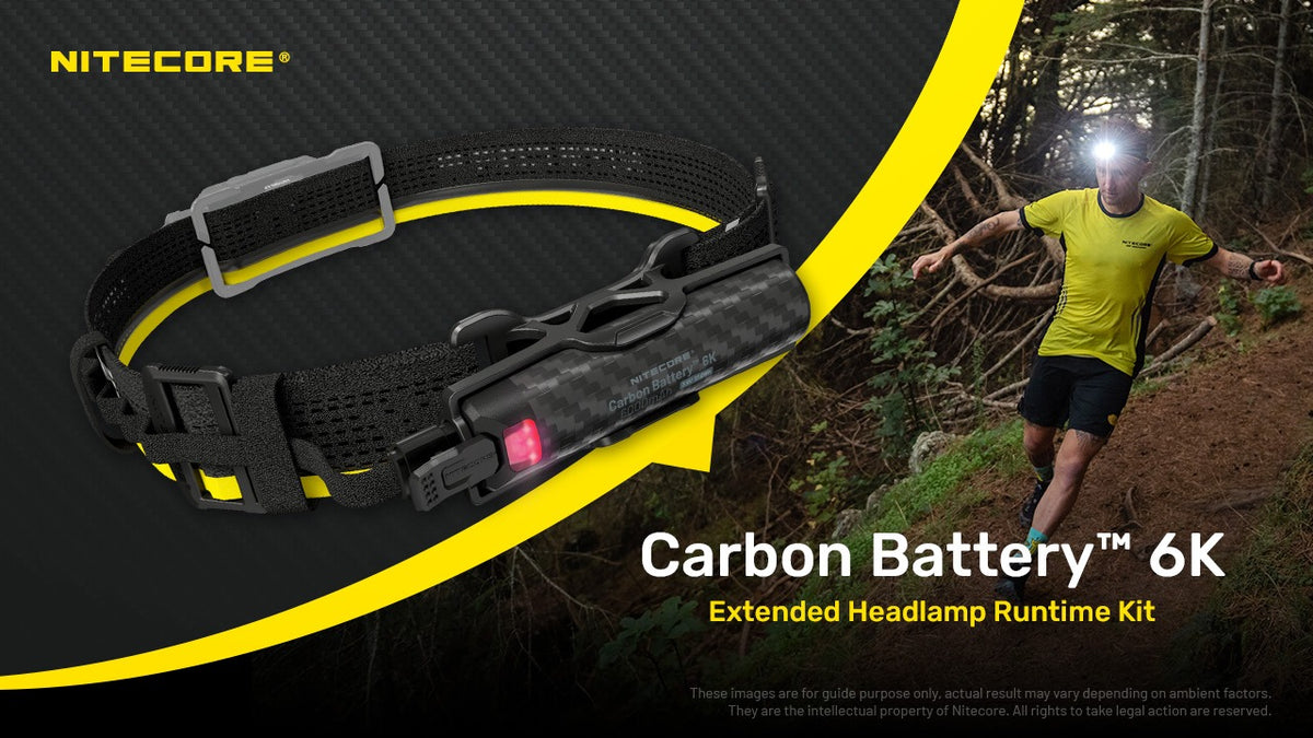 Nitecore Carbon Battery 6K Kit - Extension Autonomie Frontale USB-C IP68 6000mAh
