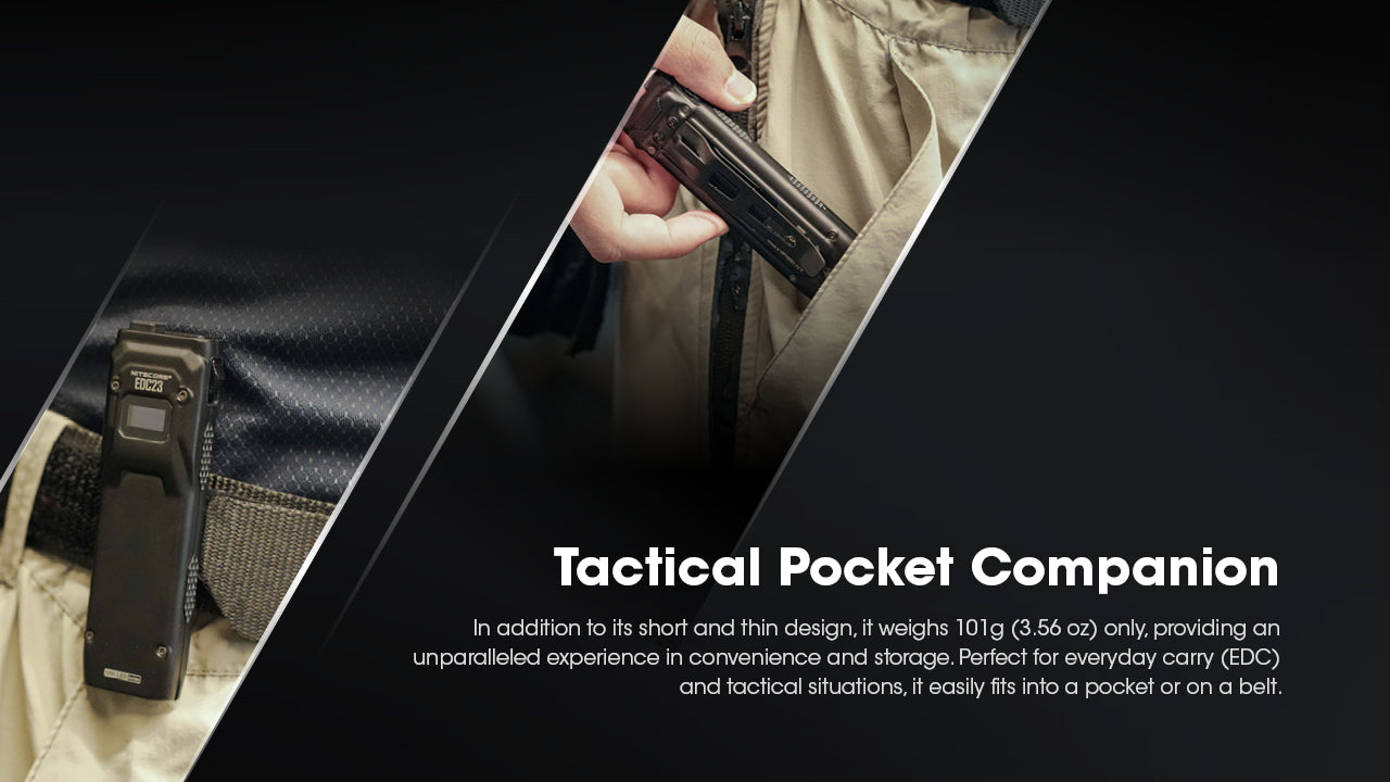 Lampe Torche Ultra Fine Nitecore EDC23 2500 Lumens - Rechargeable USB-C