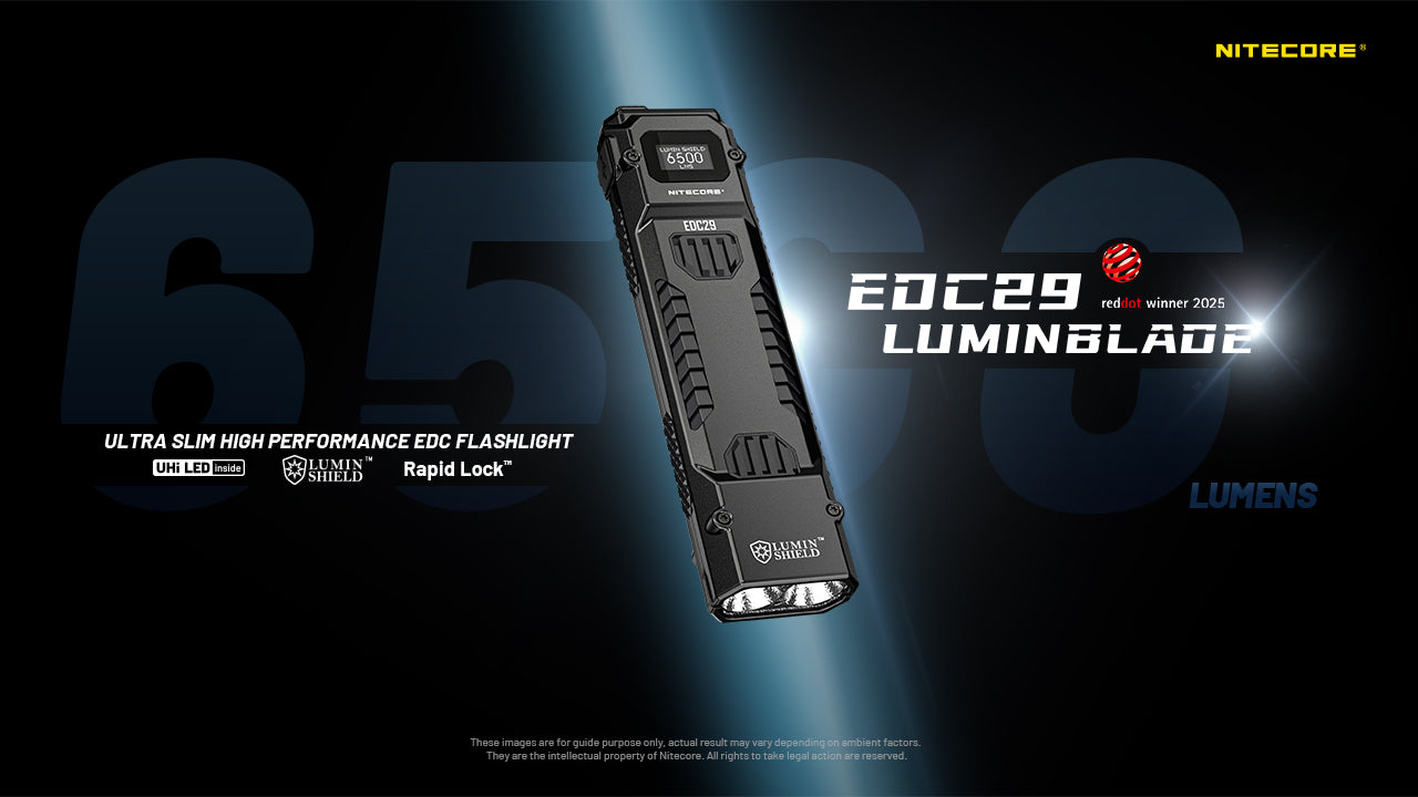 Lampe Nitecore EDC29 6500 Lumens - Rechargeable USB-C - Écran OLED