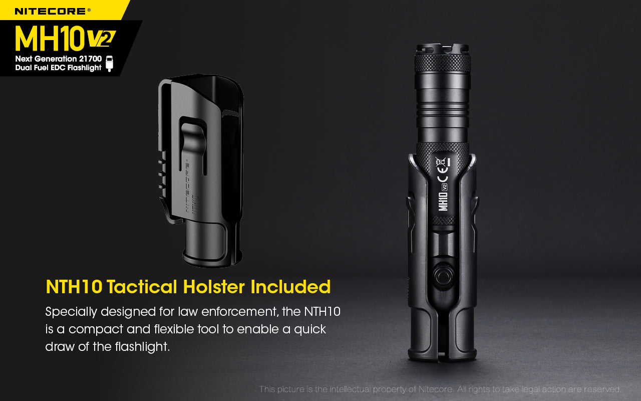 Nitecore MH10 V2 Flashlight 1200 Lumens - Rechargeable USB-C - 21700 Battery