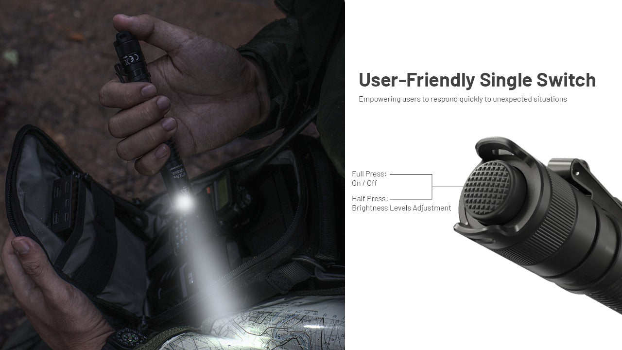 Nitecore MT2A Pro 1000 Lumens - Compact EDC Flashlight USB-C Rechargeable 2x AA Compatible