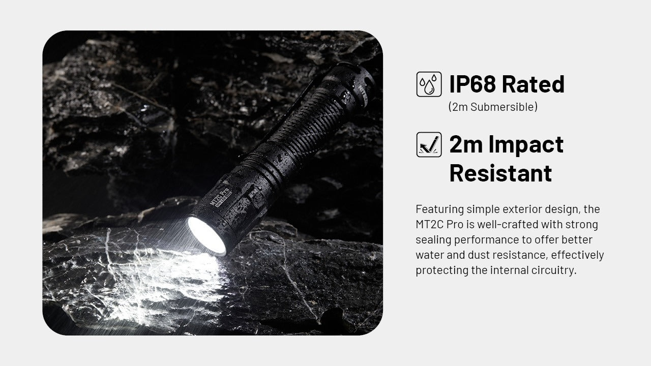 Nitecore MT2C Pro 1800 Lumens - Compact EDC Flashlight USB-C Rechargeable CR123 Compatible (Copie)