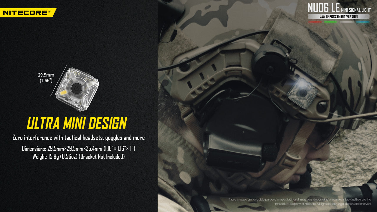 Lampe de Signalisation Nitecore NU06 LE 4 LED (Rouge/Bleu/Vert/Blanc) - Rechargeable USB-C