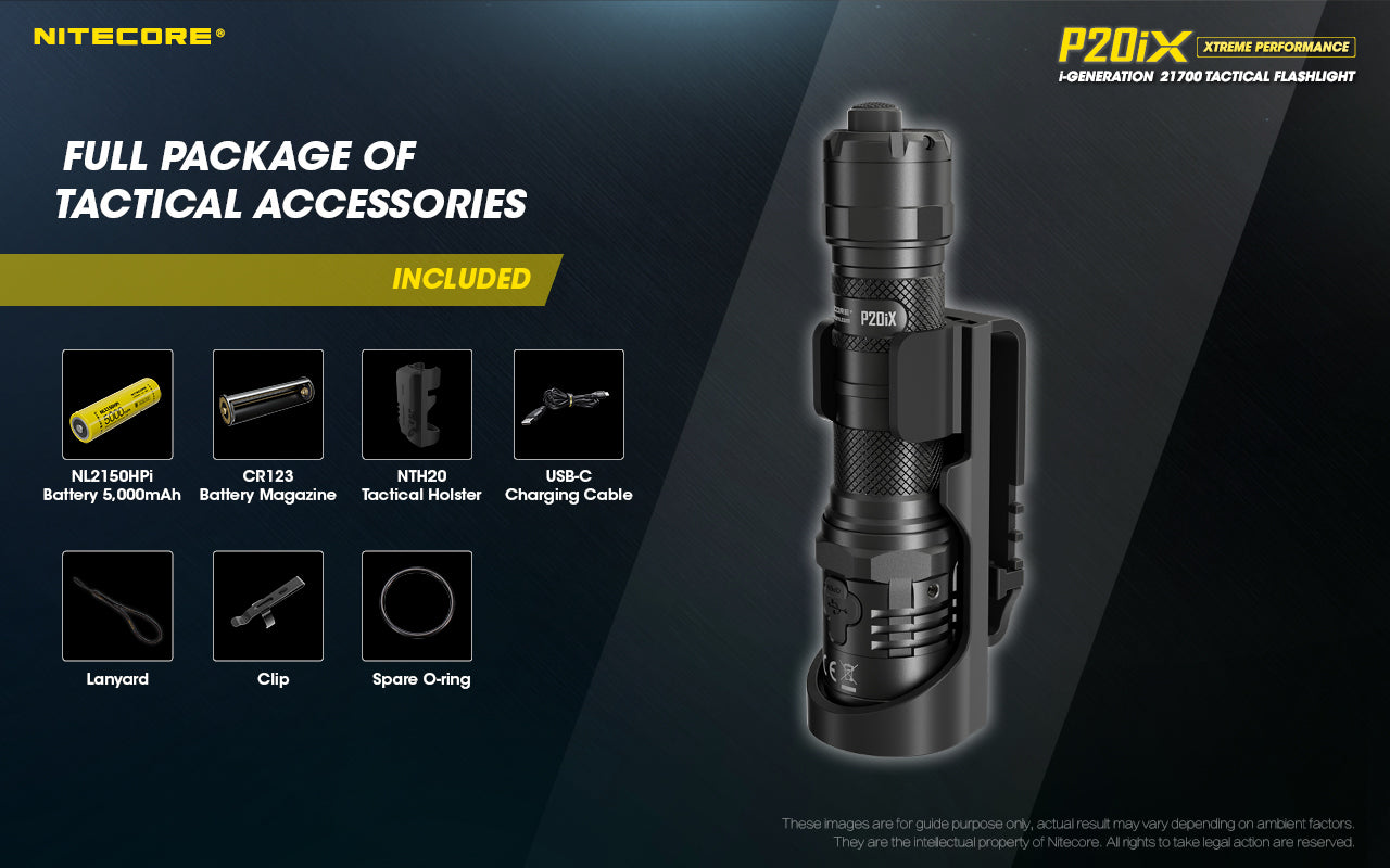 Nitecore P20iX 4000 Lumens - Tactical Flashlight Rechargeable USB-C - STROBE READY
