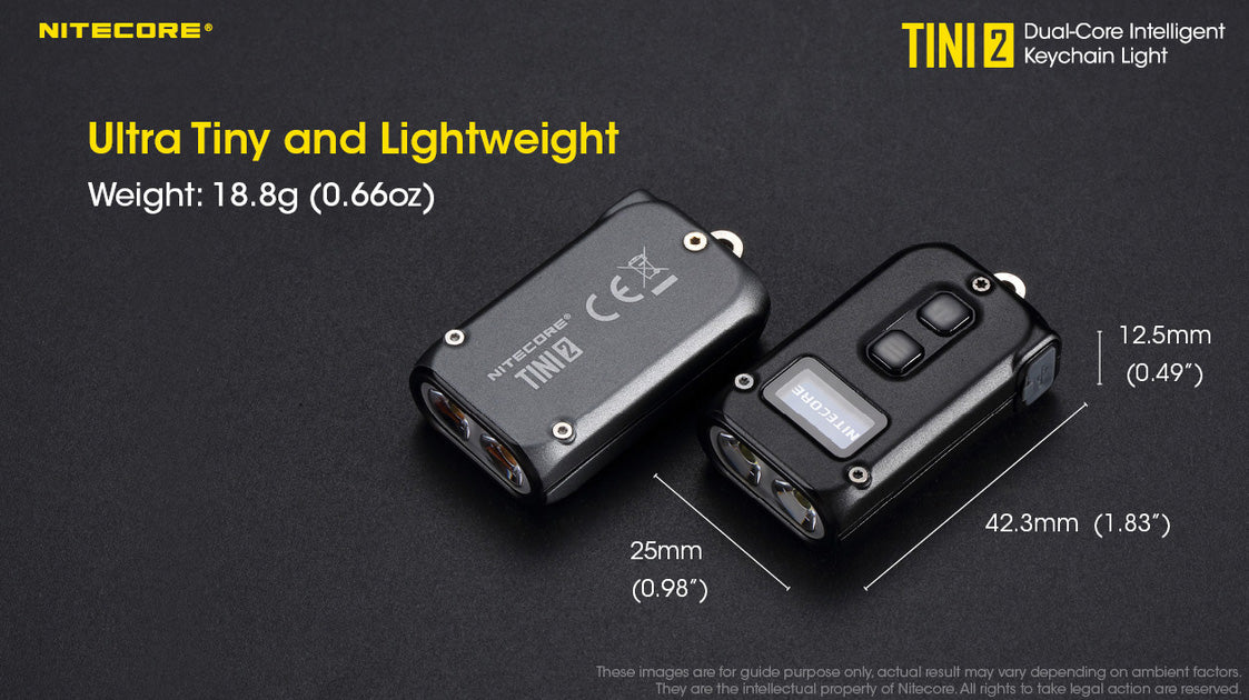 Nitecore TINI 2 500 Lumens USB-C Rechargeable Keychain EDC Flashlight