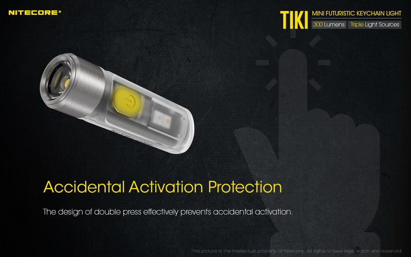 Nitecore TiKi LE 300 Lumens - Mini Lampe de poche Porte-Clés Rechargeable USB