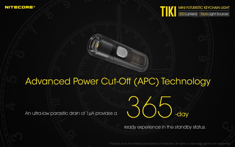 Nitecore TiKi LE 300 Lumens - Mini Lampe de poche Porte-Clés Rechargeable USB