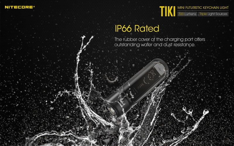 Nitecore TiKi LE 300 Lumens - Mini Lampe de poche Porte-Clés Rechargeable USB