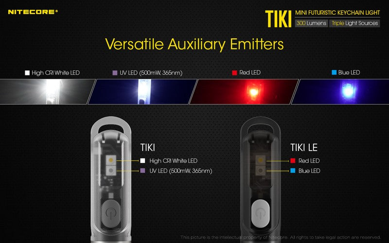 Nitecore TiKi LE 300 Lumens - Mini Lampe de poche Porte-Clés Rechargeable USB