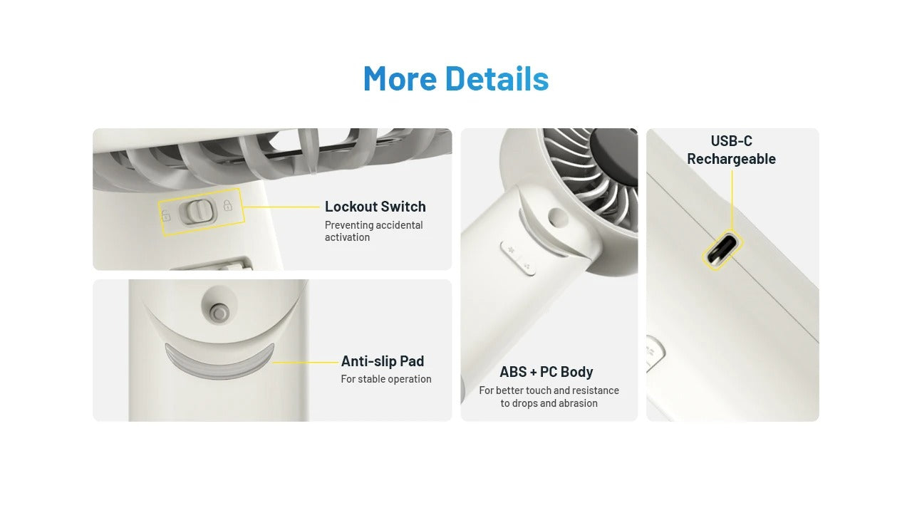 Nitecore izzCool 30 - Foldable Air Conditioner Fan USB-C 3500mAh Mist Cooling