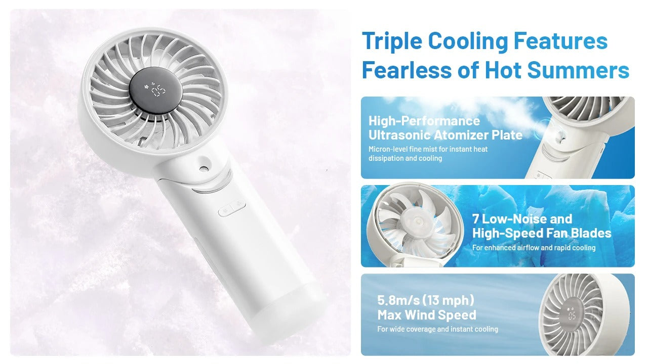 Nitecore izzCool 30 - Foldable Air Conditioner Fan USB-C 3500mAh Mist Cooling