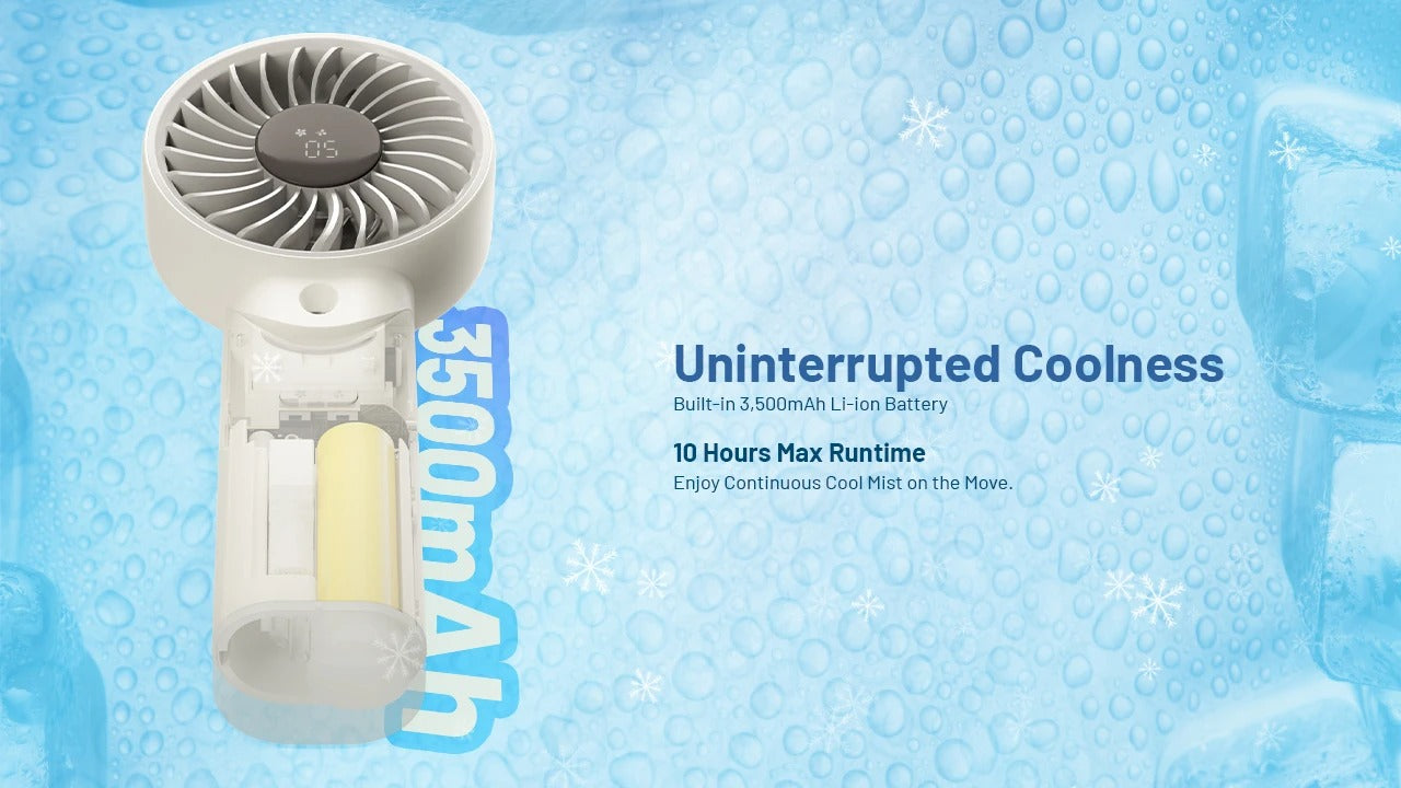 Nitecore izzCool 30 - Foldable Air Conditioner Fan USB-C 3500mAh Mist Cooling