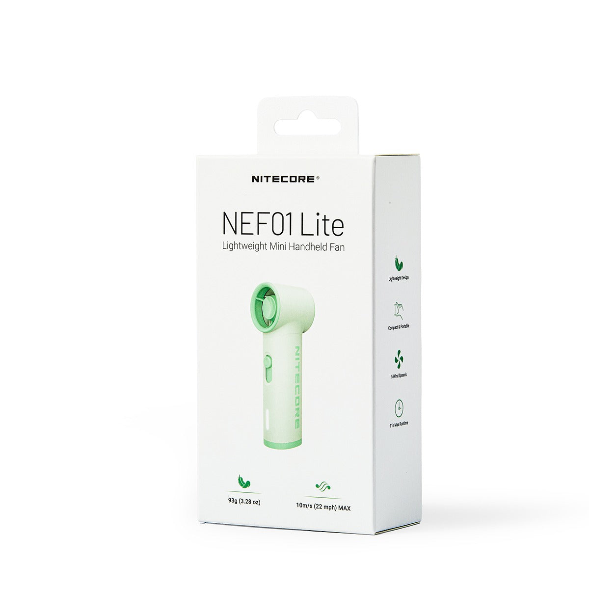 Nitecore NEF01 Lite - Portable Fan USB-C 2600mAh 11h Runtime 5 Speed Levels