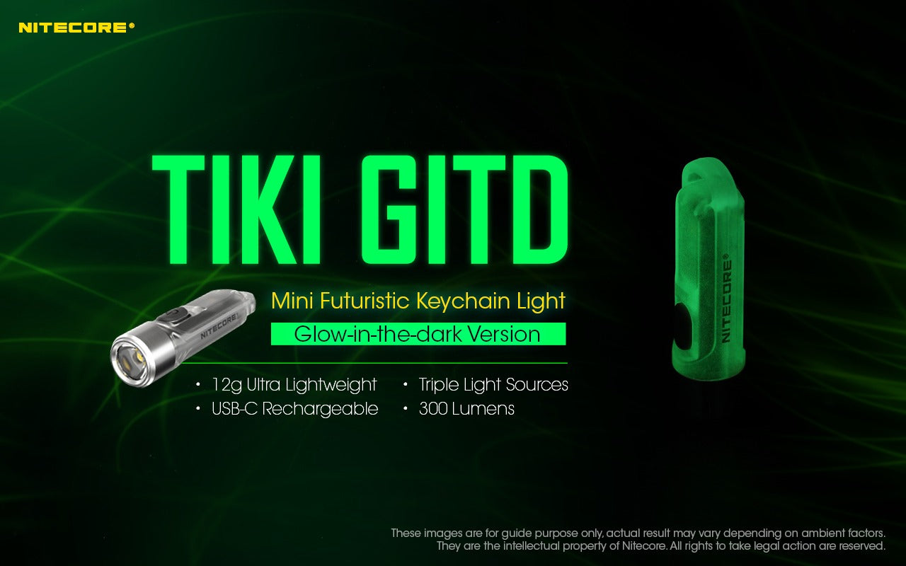 Nitecore TIKI 300 Lumens - EDC Keychain Light USB-C Triple Source UV CRI90