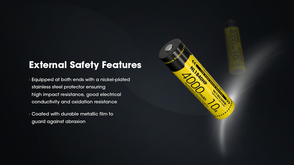 Nitecore NL1840HP 4000mAh Rechargeable 18650 Battery - 10A High Performance