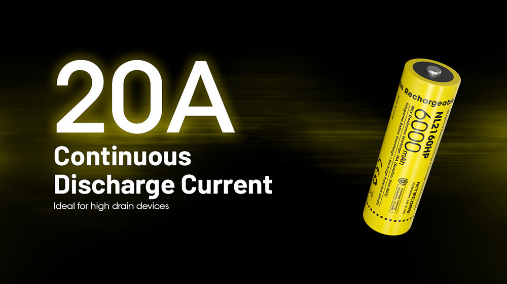 Batterie Nitecore NL2160HP 6000mAh 21700 Rechargeable - 20A Haute Performance