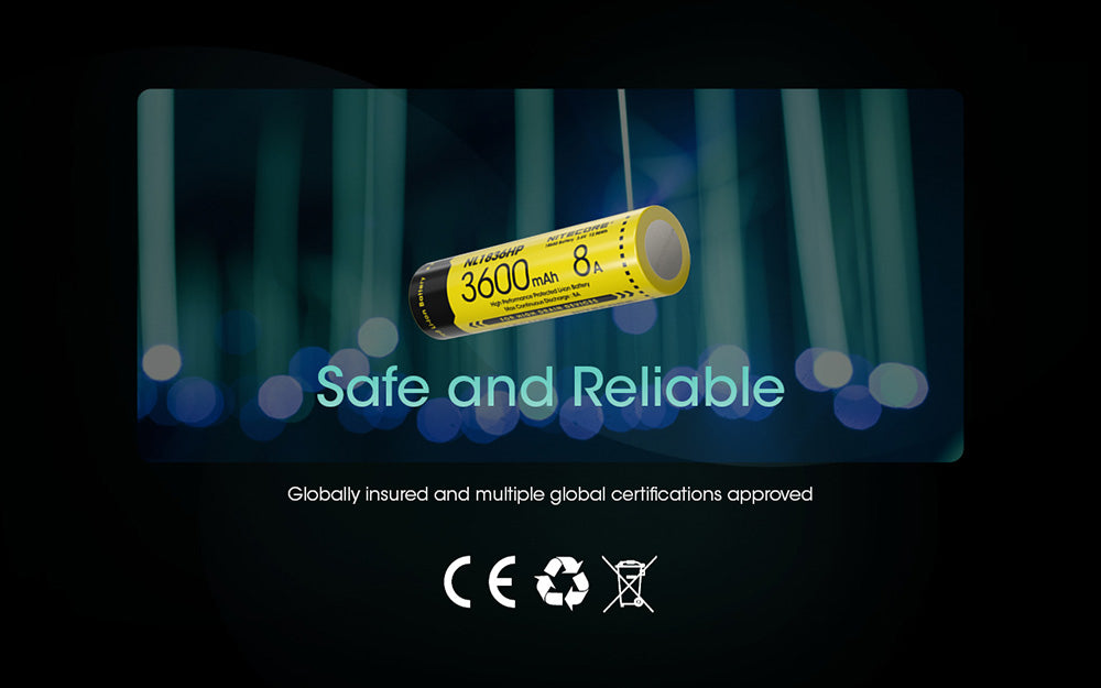 Batterie Nitecore NL1836HP 3600mAh 18650 Rechargeable - 8A Haute Performance