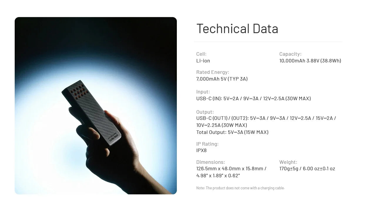 Batterie Externe Nitecore Carbo 10000 G2 - 10000mAh - Charge Rapide 30W USB-C