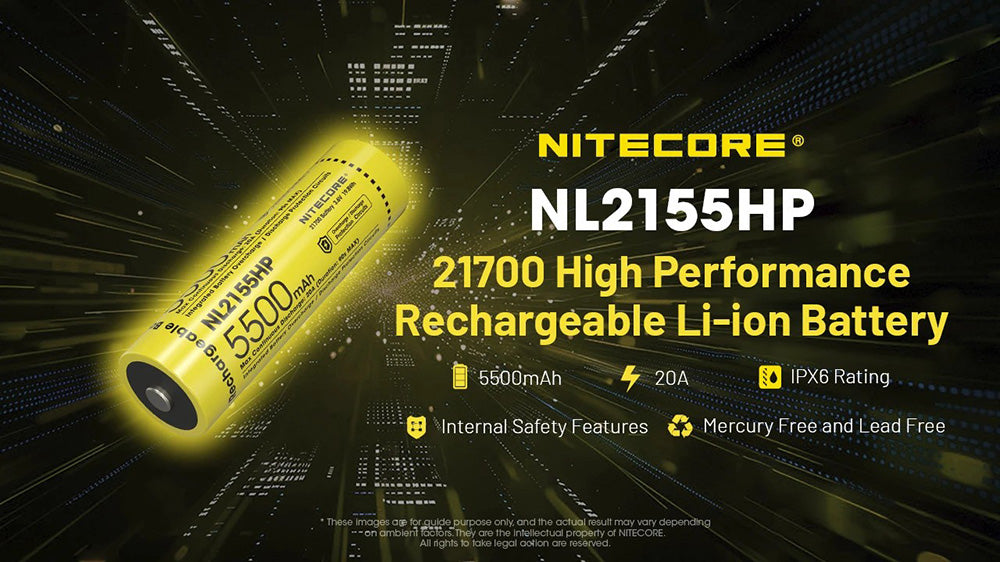 Batterie Nitecore NL2155HP 5500mAh 21700 Rechargeable - 20A Haute Performance