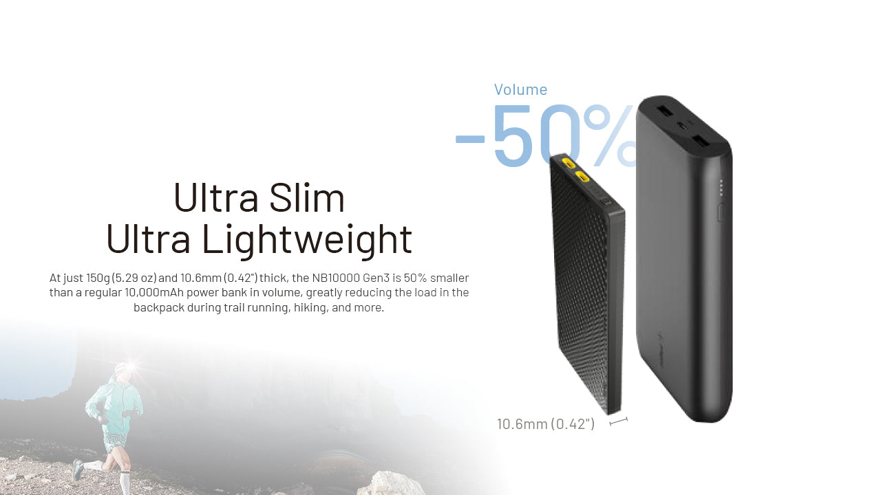 Nitecore NB10000 Gen 3 Power Bank - 10000mAh - 22.5W Fast Charging USB-C