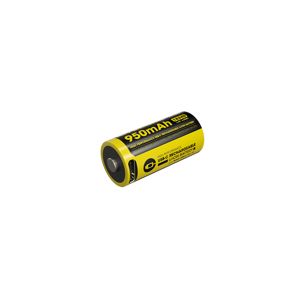 Batterie Nitecore NL169R 950mAh 16340 Rechargeable avec Port USB-C