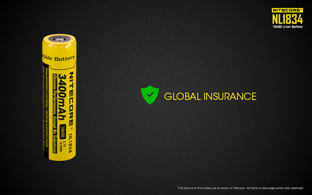 Nitecore NL1834 3400mAh Rechargeable 18650 Battery