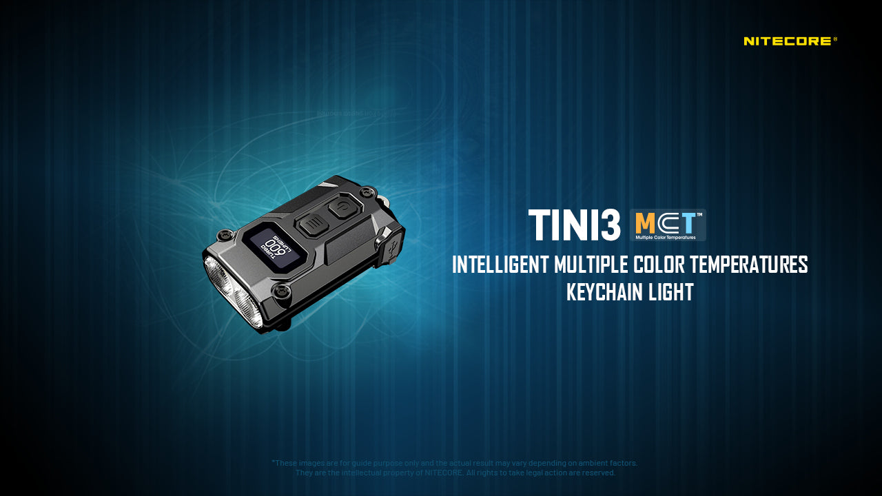Nitecore TINI 3 600 Lumens 3 Color Temperatures Keychain Flashlight - OLED Display