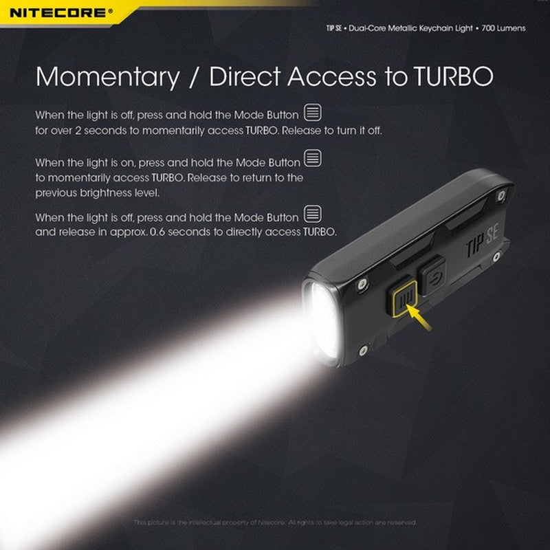 Nitecore TIP SE 700 Lumens - Mini Lampe de poche Porte-Clés Rechargeable USB-C