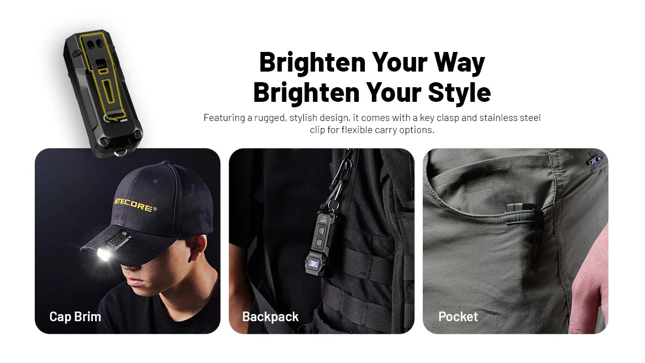 Nitecore TUP2 1200 Lumens OLED Display - 3 Color Temperatures Keychain Flashlight