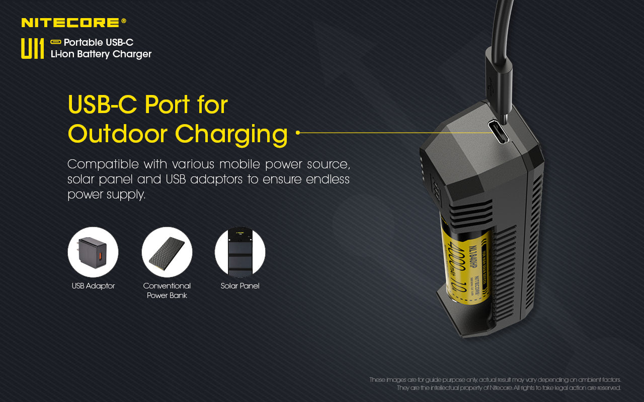 Chargeur Nomade Compact Nitecore UI1 - 1 Emplacement - 800mA USB-C