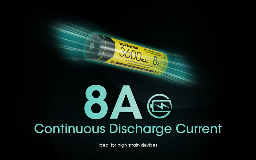 Batterie Nitecore NL1836HP 3600mAh 18650 Rechargeable - 8A Haute Performance
