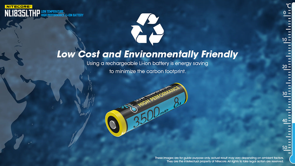 Batterie Nitecore NL1835LTHP 3500mAh 18650 Rechargeable - Performance en Températures Extrêmes
