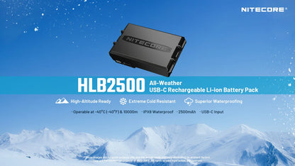 Nitecore HLB2500 Battery 2500mAh All-Weather - USB-C -40°C 10000m
