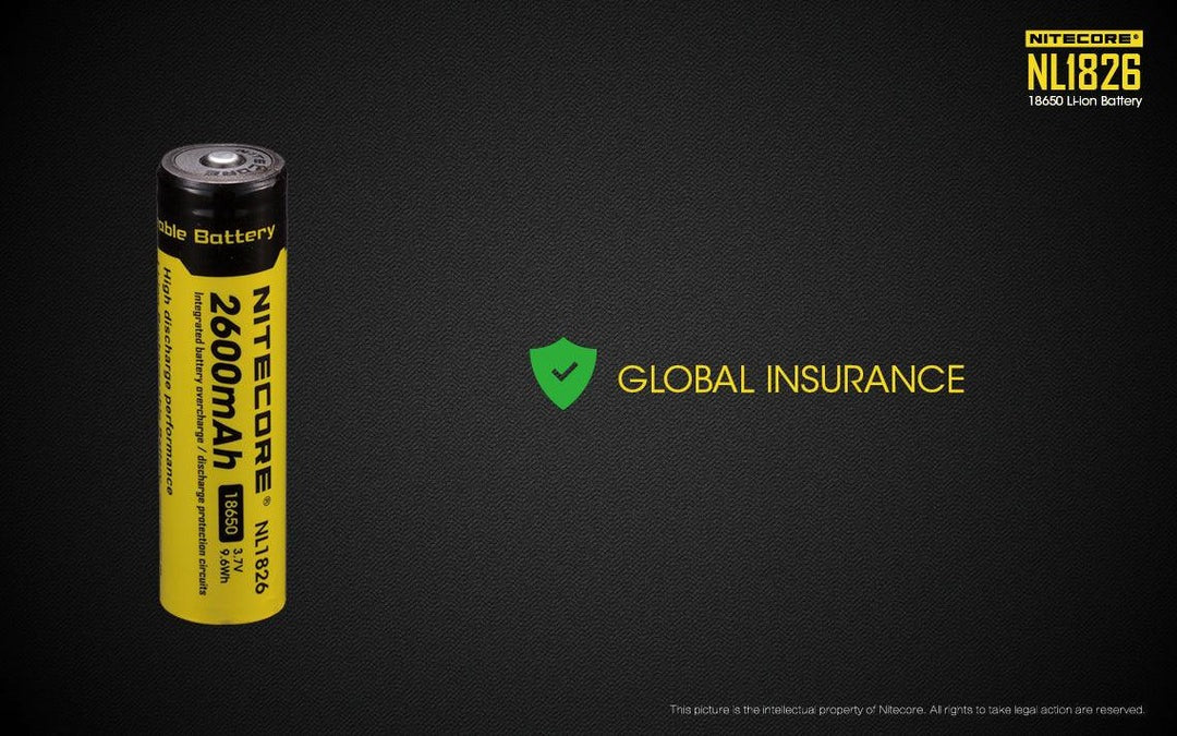 Nitecore NL1826 2600mAh Rechargeable 18650 Battery