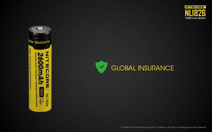 Nitecore NL1826 2600mAh Rechargeable 18650 Battery