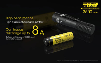 Nitecore NL1835HP 3500mAh Rechargeable 18650 Battery - 8A High Performance