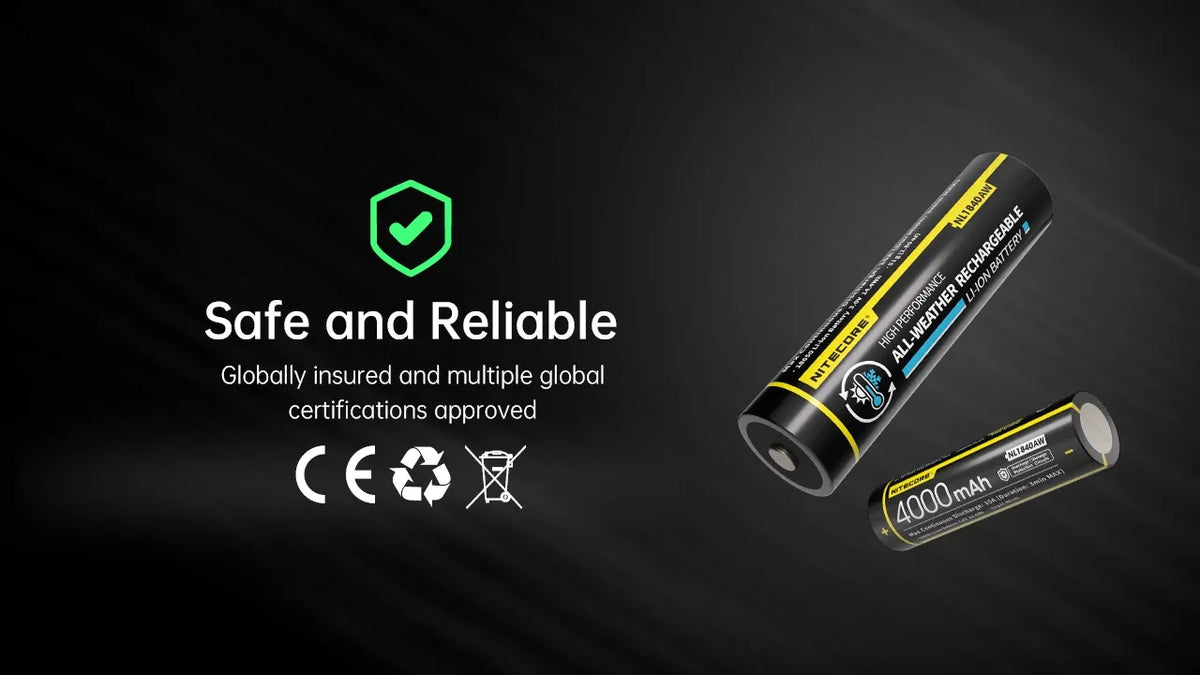Batterie Nitecore NL1840AW 4000mAh 18650 Toutes-Conditions Grand Froid -40°C