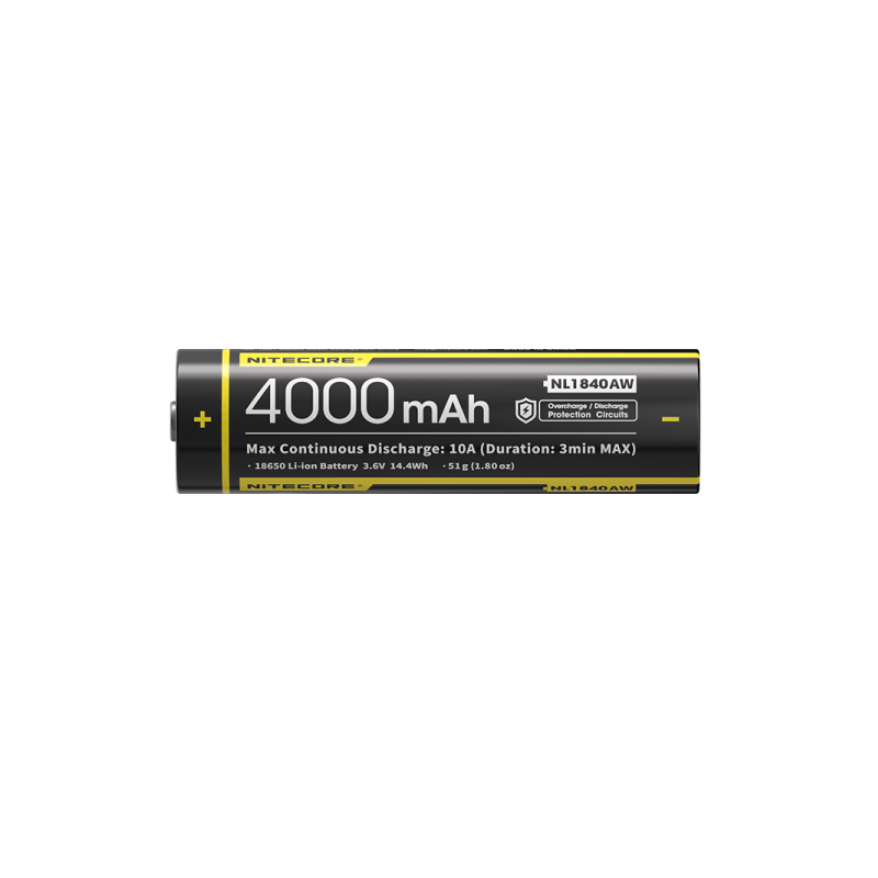 Batterie Nitecore NL1840AW 4000mAh 18650 Toutes-Conditions Grand Froid -40°C