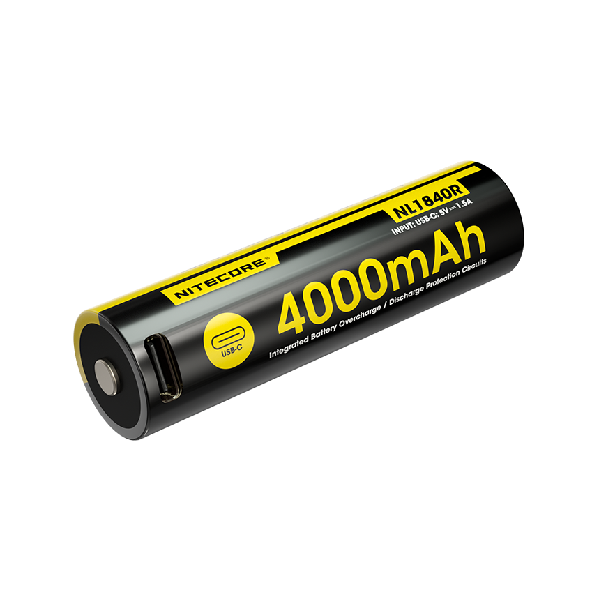 Nitecore NL1840R 4000mAh Rechargeable 18650 USB-C Battery - High Performance