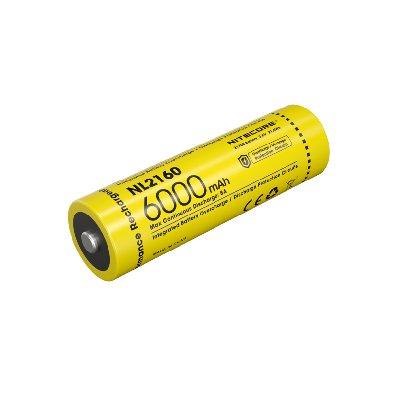 Nitecore NL2160 6000mAh Rechargeable 21700 Battery - 3.6V IPX6 High Capacity