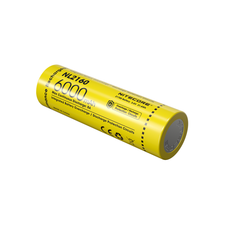 Batterie Nitecore NL2160 6000mAh 21700 Rechargeable - 3.6V IPX6 Haute Capacité